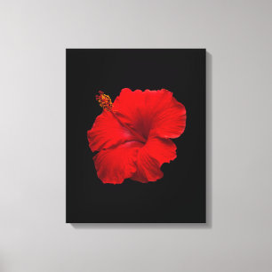 Red Hibiscus on Black - Customised Template Canvas Print