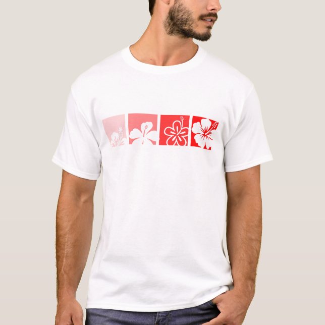 Red Hibiscus pastel design T-Shirt (Front)