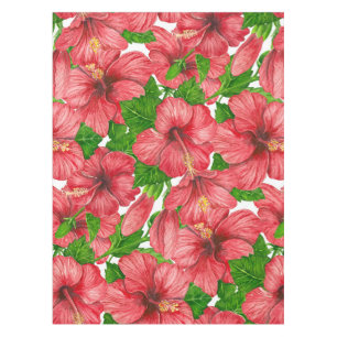 Red hibiscus pattern II Tablecloth