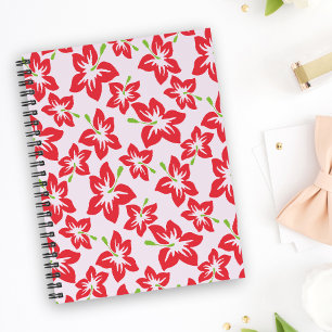 Red Hibiscus, Red Flowers, Pattern Of Flowers Notebook