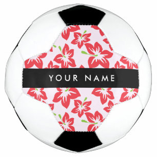 Red Hibiscus, Red Flowers, Your Name Football