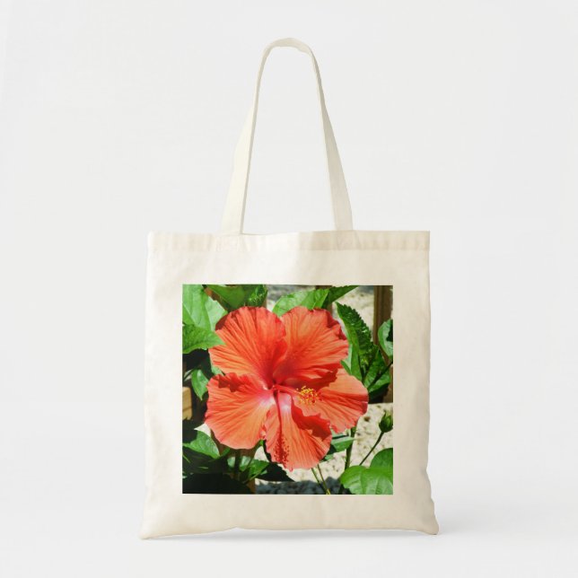 Red Hibiscus Tote Bag (Front)