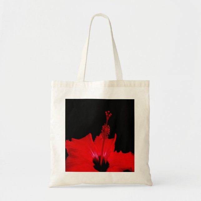 Red Hibiscus Tote Bag (Front)