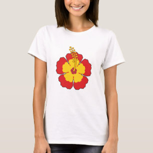 Red Hibiscus Tropical Flower T-Shirt