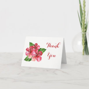 Red Hibiscus Tropical Thank You Card