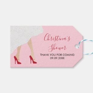 Red High Heel Shoe Bridal Shower Favour Gift Tags