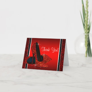 Red High Heel Shoe Thank You Card