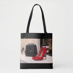 Red High Heel Shoes and Purses Tote Bag