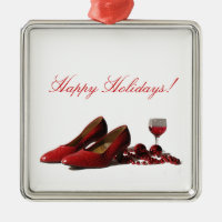 Red High Heel Shoes and Red Wine