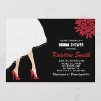 Red High Heel Shoes Bridal Shower Invitation