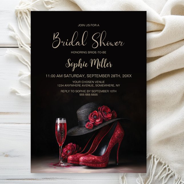 Red High Heel Shoes Bridal Shower Invitation (Creator Uploaded)