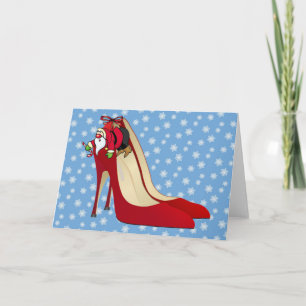Red High Heel Shoes Holiday Card