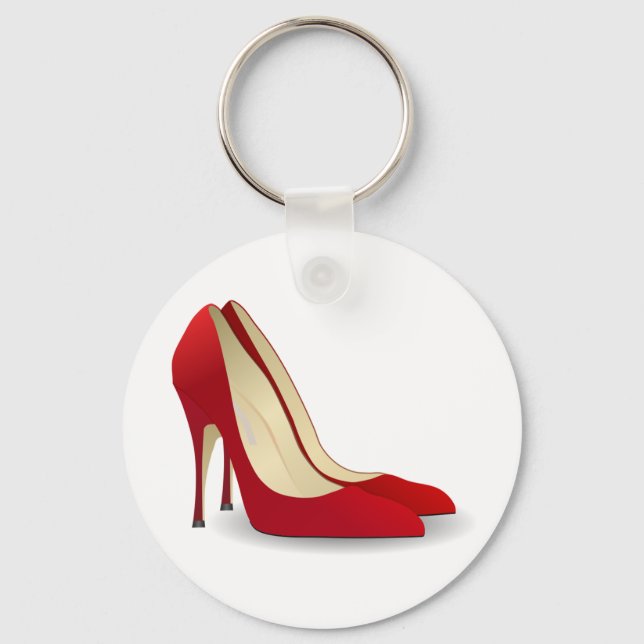red high heel shoes key ring (Front)
