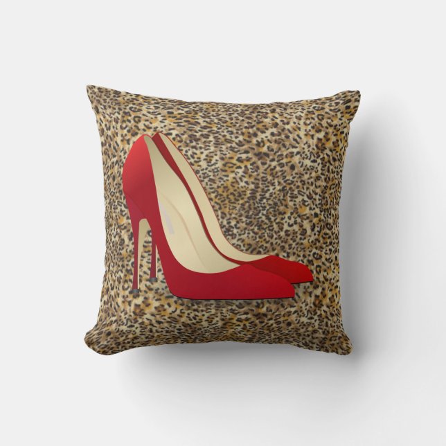 red high heel shoes pillow (Front)