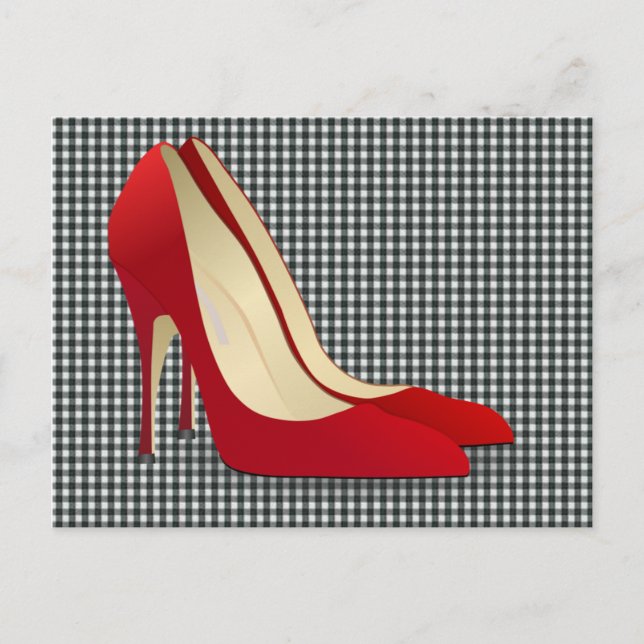 red high heel shoes postcard (Front)