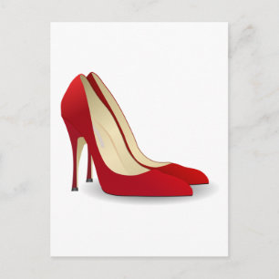 red high heel shoes postcard
