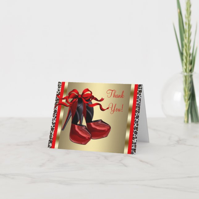 Red High Heel Shoes Red Thank You (Front)