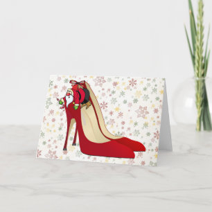 Red High Heel Shoes / Santa Elf Holiday Card