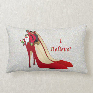 Red High Heel Shoes / Santa Elf / I Believe! Lumbar Cushion