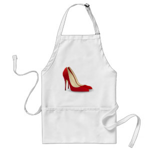 red high heel shoes standard apron