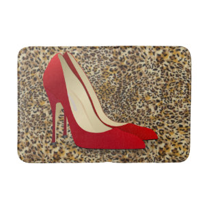 RED HIGH HEELS BATH MAT