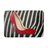 RED HIGH HEELS BATH MAT