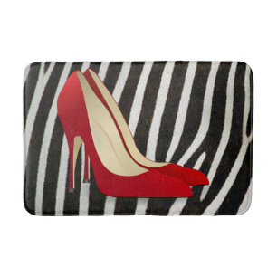 RED HIGH HEELS BATH MAT