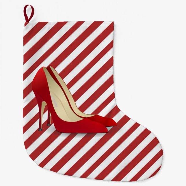 RED HIGH HEELS CHRISTMAS STOCKING (Front)