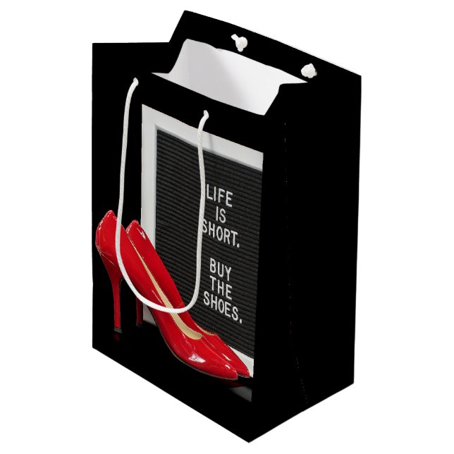 Red High Heels with Sign Medium Gift Bag (Front Angled)