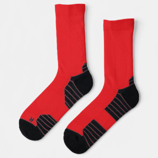 Red High-Performance Athletic Crew socks 