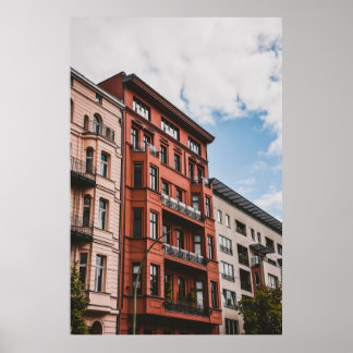 RED HIGH RISE BUILDING POSTER
