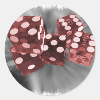 Red High Roller Dice Las Vegas Classic Round Sticker