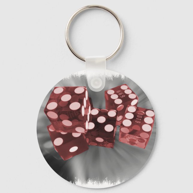Red High Roller Dice Las Vegas Key Ring (Front)