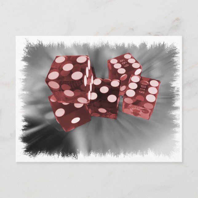 Red High Roller Dice Las Vegas Postcard (Front)