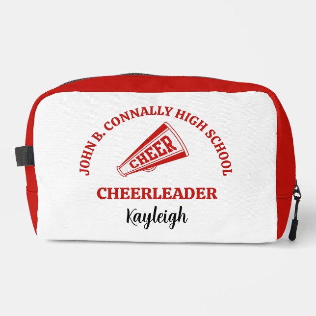 Red High School Cheerleader Personalised Dopp Kit (Front)
