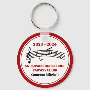 Red High School Choir Personalised Key Ring