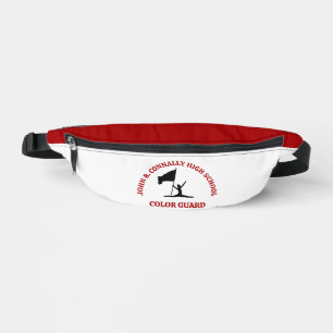 Red High School Colour Guard Personalised Bum Bags