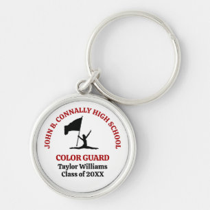 Red High School Colour Guard Personalised Key Ring