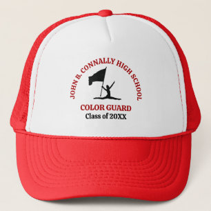 Red High School Colour Guard Personalised Trucker Hat