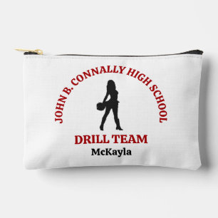 Red High School Drill Team Dancer Personalised Accessory Pouch