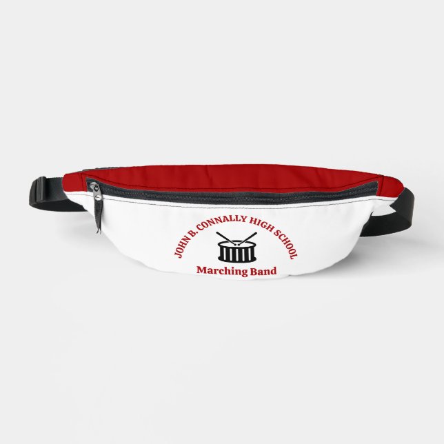 Red High School Marching Band Personalised Bum Bags (Front)