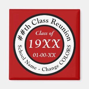 Red High School Reunion Souvenir Ideas, Any COLORS Magnet
