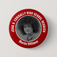 Red High School Reunion Yearbook Photo