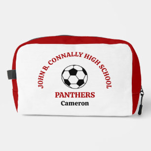 Red High School Soccer Team Personalised Dopp Kit