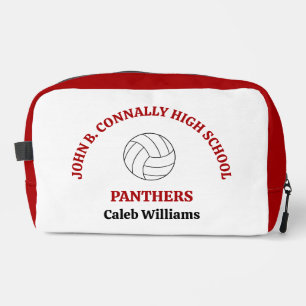 Red High School Volleyball Player Personalised Dopp Kit