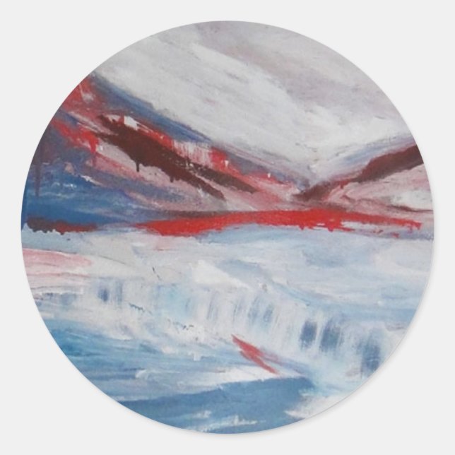 RED HILLS OF ICEBERG CLASSIC ROUND STICKER (Front)