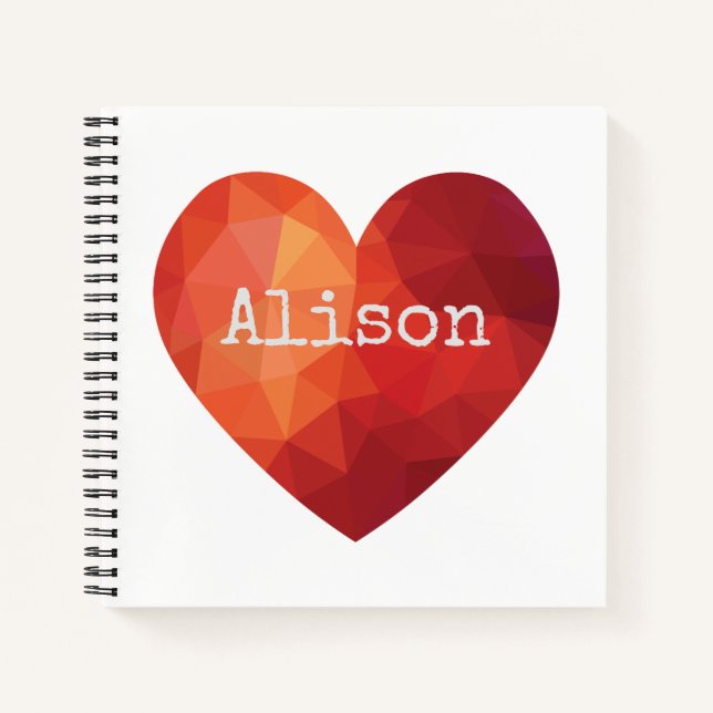 Red hitech heart notebook (Front)