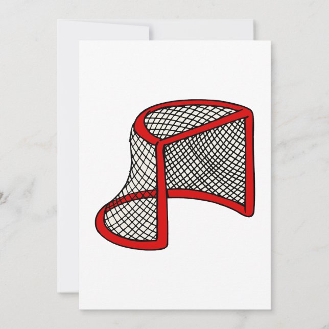 Red hockey goal invitation (Front)