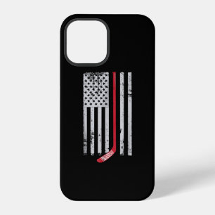 Red Hockey Stick American Flag USA Hockey iPhone 12 Pro Case