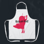 Red Hog Barbeque Apron<br><div class="desc">For a kick-ass Dad! - A perfect gift for Fathers Day!!!
Great big red hog is perfect for barbeque attire. Purchase as is or personalise the message.</div>